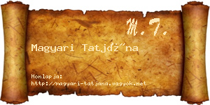 Magyari Tatjána névjegykártya